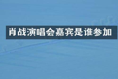 肖战演唱会嘉宾是谁参加