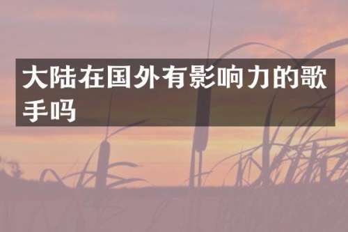 大陆在国外有影响力的歌手吗