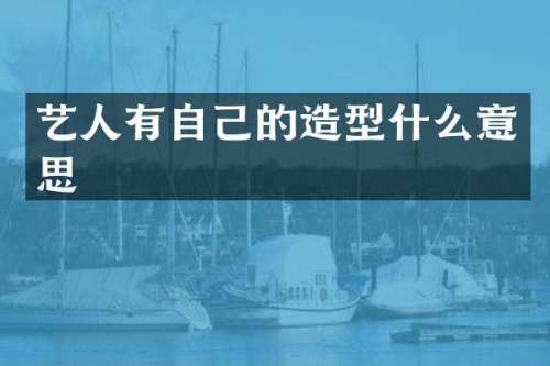 艺人有自己的造型什么意思