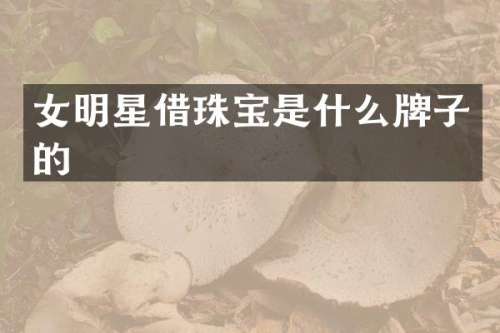女明星借珠宝是什么牌子的