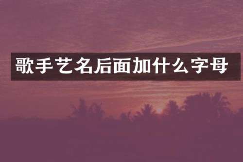 歌手艺名后面加什么字母