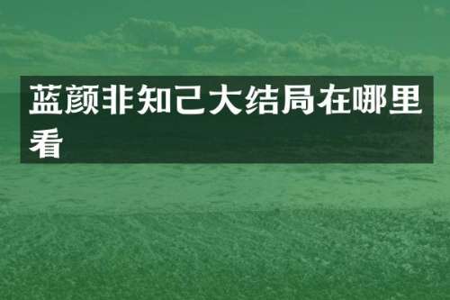 蓝颜非知己大结局在哪里看