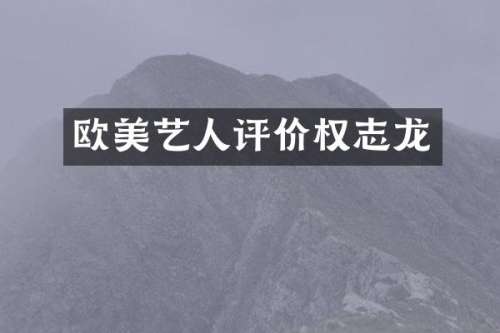 欧美艺人评价