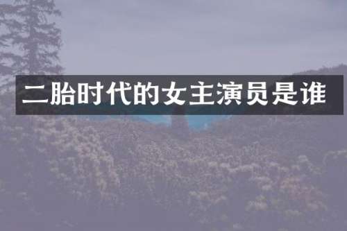 二胎时代的女主演员是谁