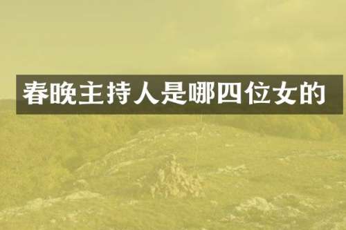 主持人是哪四位女的