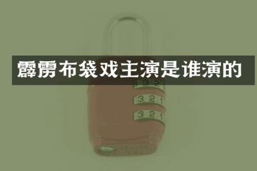 霹雳布袋戏主演是谁演的