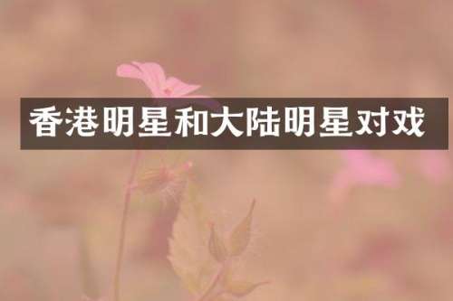 香港明星和大陆明星对戏