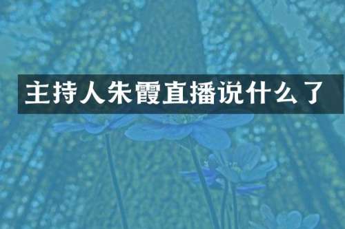 主持人朱霞直播说什么了