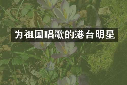 为祖国唱歌的港台明星