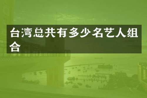 台湾总共有多少名艺人组合