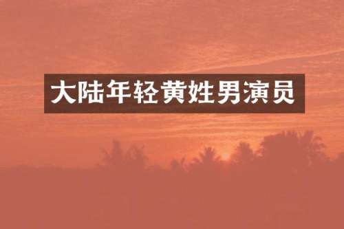 大陆年轻黄姓男演员