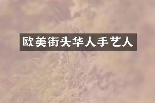 欧美街头华人手艺人