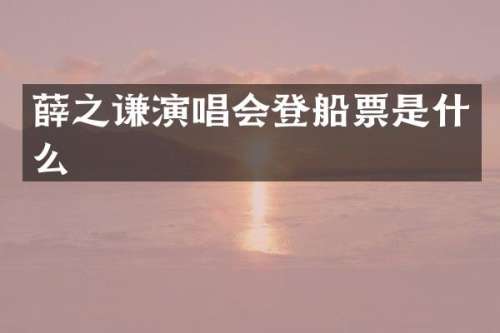 薛之谦演唱会登船票是什么