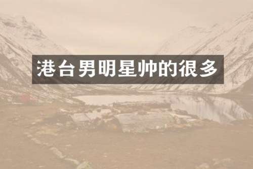 港台男明星帅的很多