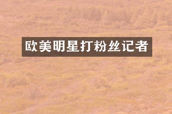欧美明星打粉丝记者