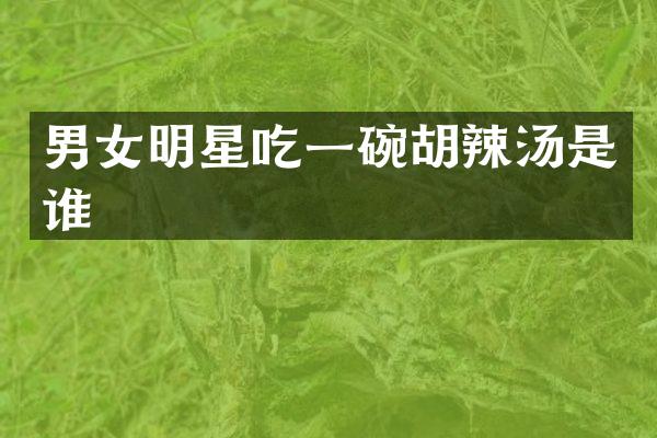 男女明星吃一碗胡辣汤是谁