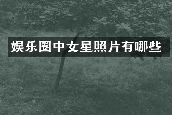娱乐圈中女星照片有哪些