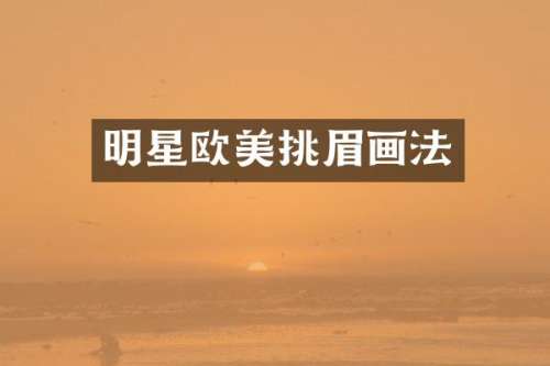 明星欧美挑眉画法
