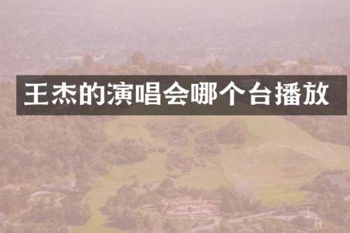 王杰的演唱会哪个台播放