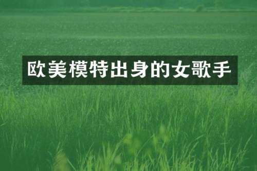 欧美模特出身的女歌手