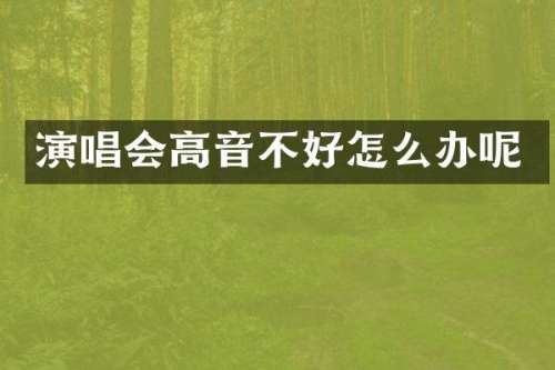 演唱会高音不好怎么办呢