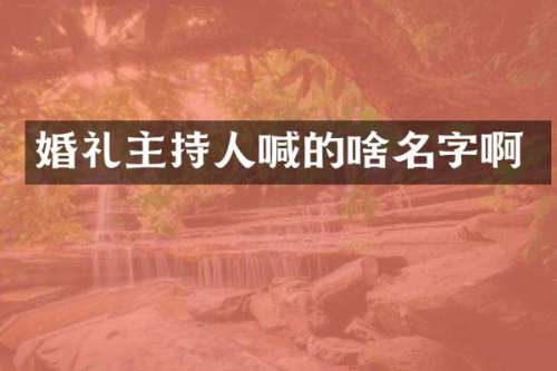 婚礼主持人喊的啥名字啊