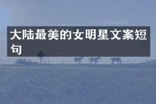 大陆最美的女明星文案短句