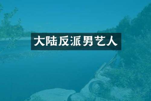 大陆反派男艺人