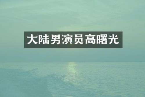大陆男演员高曙光