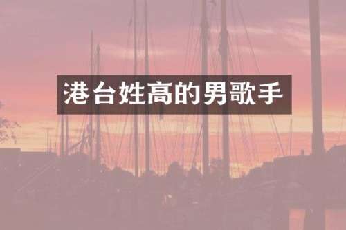 港台姓高的男歌手