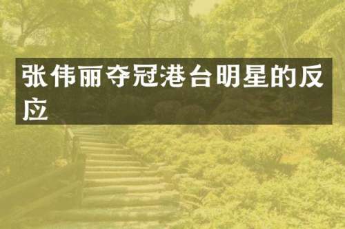 张伟丽夺冠港台明星的反应
