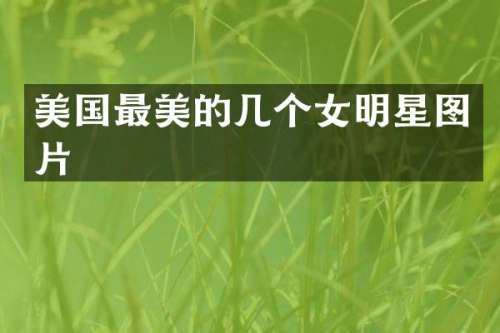 美国最美的几个女明星图片