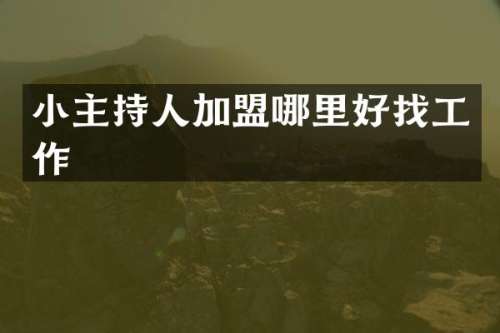 小主持人加盟哪里好找工作