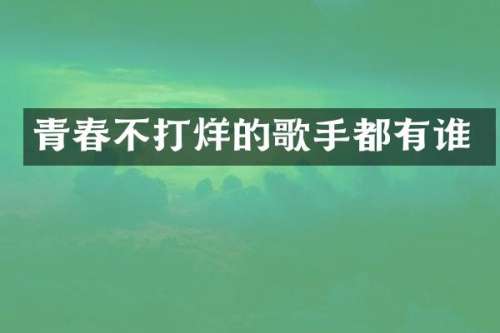 青春不打烊的歌手都有谁