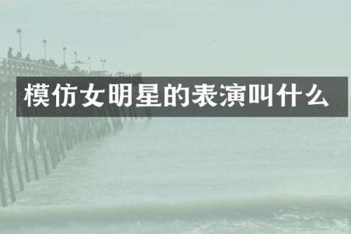 模仿女明星的表演叫什么