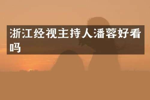 浙江经视主持人潘蓉好看吗