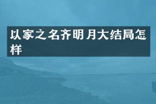 以家之名齐明月大结局怎样