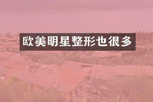 欧美明星整形也很多