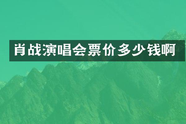 肖战演唱会票价多少钱啊
