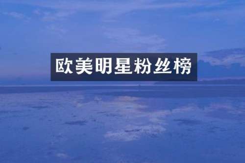欧美明星粉丝榜