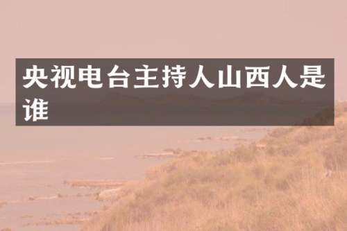 央视电台主持人山西人是谁