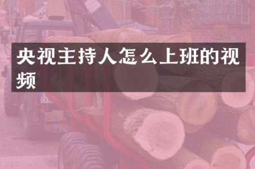 央视主持人怎么上班的视频