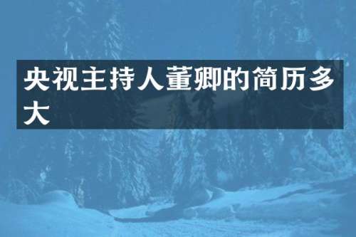 央视主持人董卿的简历多大