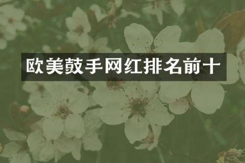 欧美鼓手网红排名前十