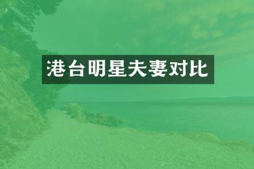 港台明星夫妻对比