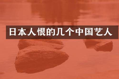 日本人恨的几个中国艺人