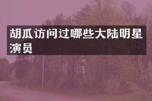 胡瓜访问过哪些大陆明星演员
