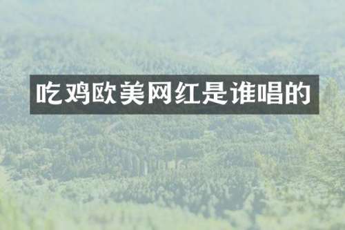吃鸡欧美网红是谁唱的
