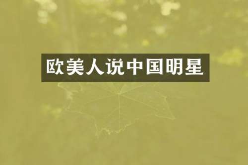 欧美人说中国明星