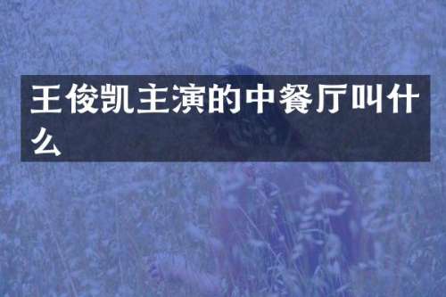 王俊凯主演的中餐厅叫什么